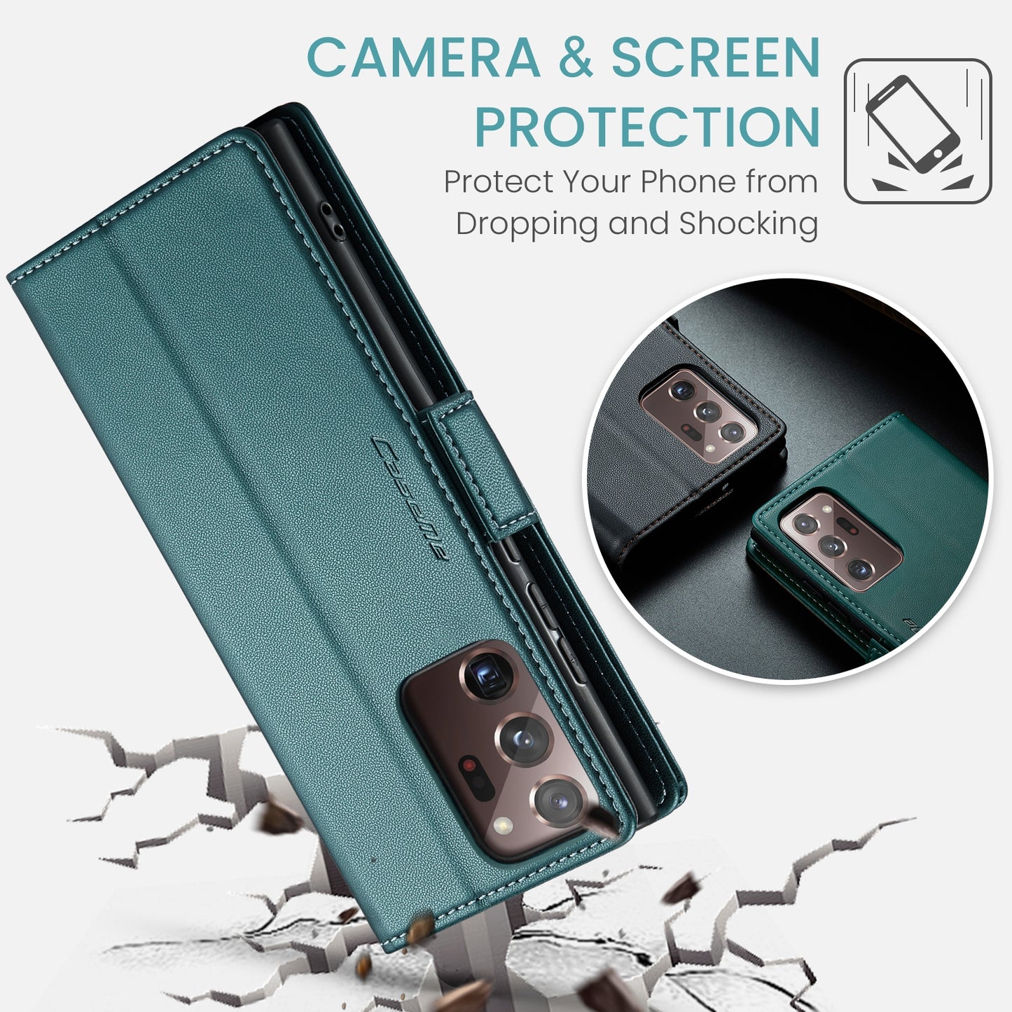 Samsung Galaxy Note20 Ultra Leather Wallet Case - RFID Blocking, Stand Function, Card Slots-buycases.co.uk