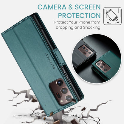 Samsung Galaxy Note20 Ultra Leather Wallet Case - RFID Blocking, Stand Function, Card Slots-buycases.co.uk