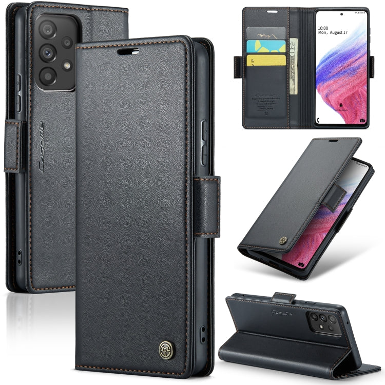 Samsung Galaxy A53 Leather Wallet Case - RFID Blocking, Stand Function, Card Slots-buycases.co.uk
