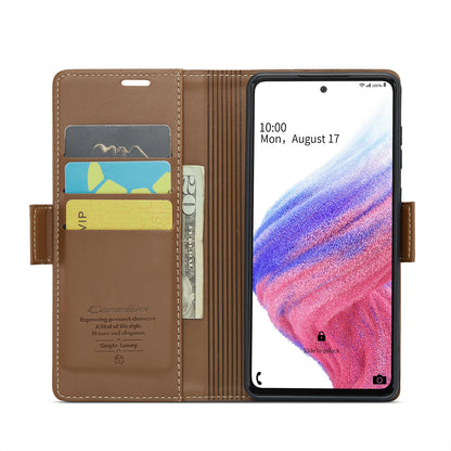 Samsung Galaxy A53 Leather Wallet Case - RFID Blocking, Stand Function, Card Slots-buycases.co.uk