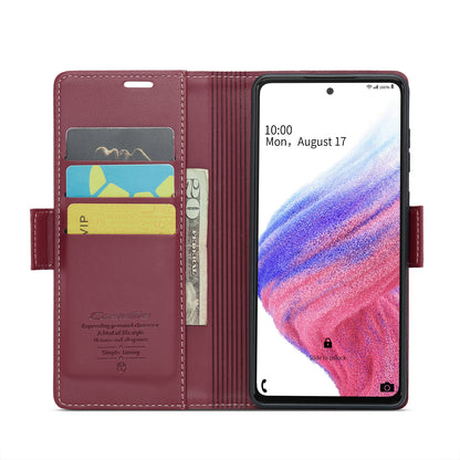 Samsung Galaxy A53 Leather Wallet Case - RFID Blocking, Stand Function, Card Slots-buycases.co.uk