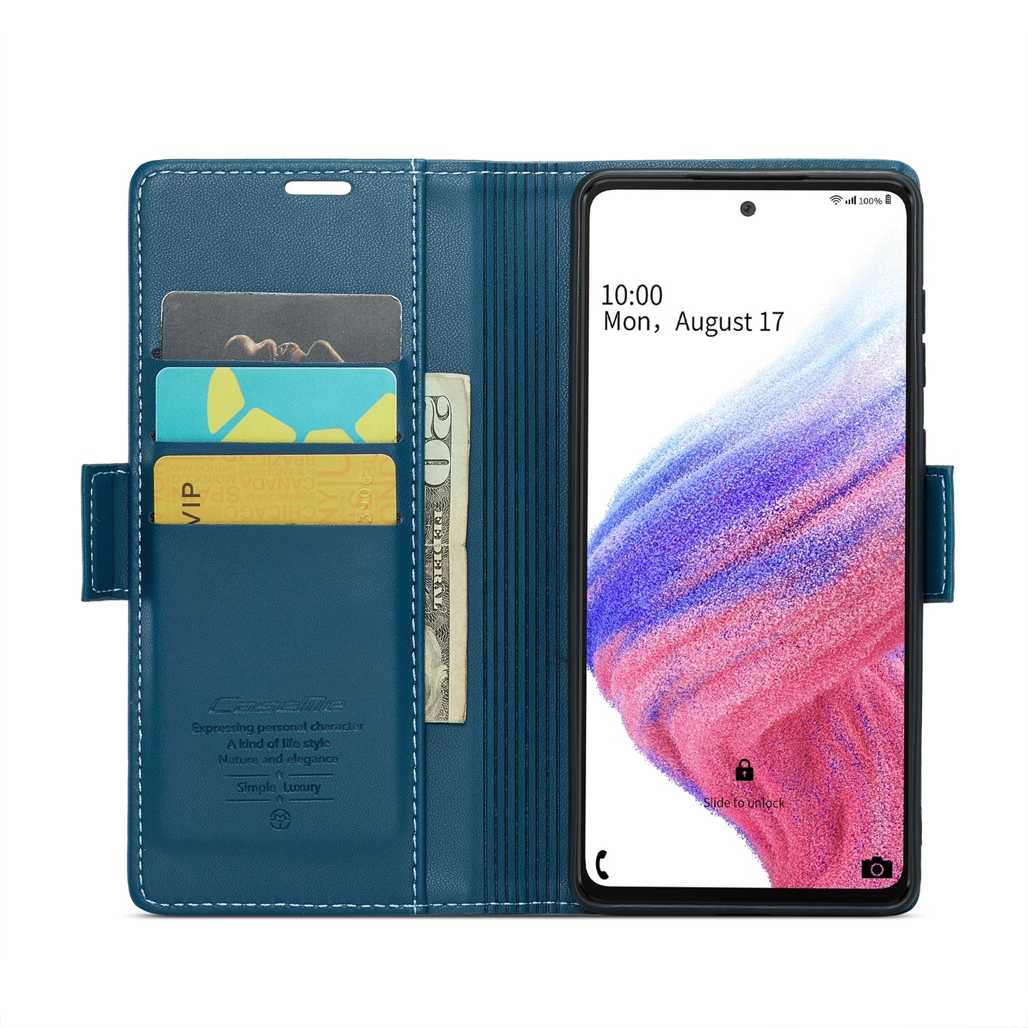 Samsung Galaxy A53 Leather Wallet Case - RFID Blocking, Stand Function, Card Slots-buycases.co.uk