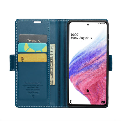 Samsung Galaxy A53 Leather Wallet Case - RFID Blocking, Stand Function, Card Slots-buycases.co.uk
