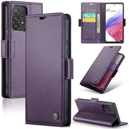 Samsung Galaxy A53 Leather Wallet Case - RFID Blocking, Stand Function, Card Slots-buycases.co.uk