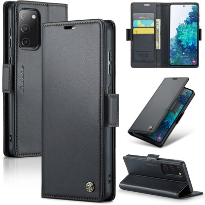 Samsung Galaxy S20 FE Leather Wallet Case - RFID Blocking, Stand Function, Card Slots-buycases.co.uk