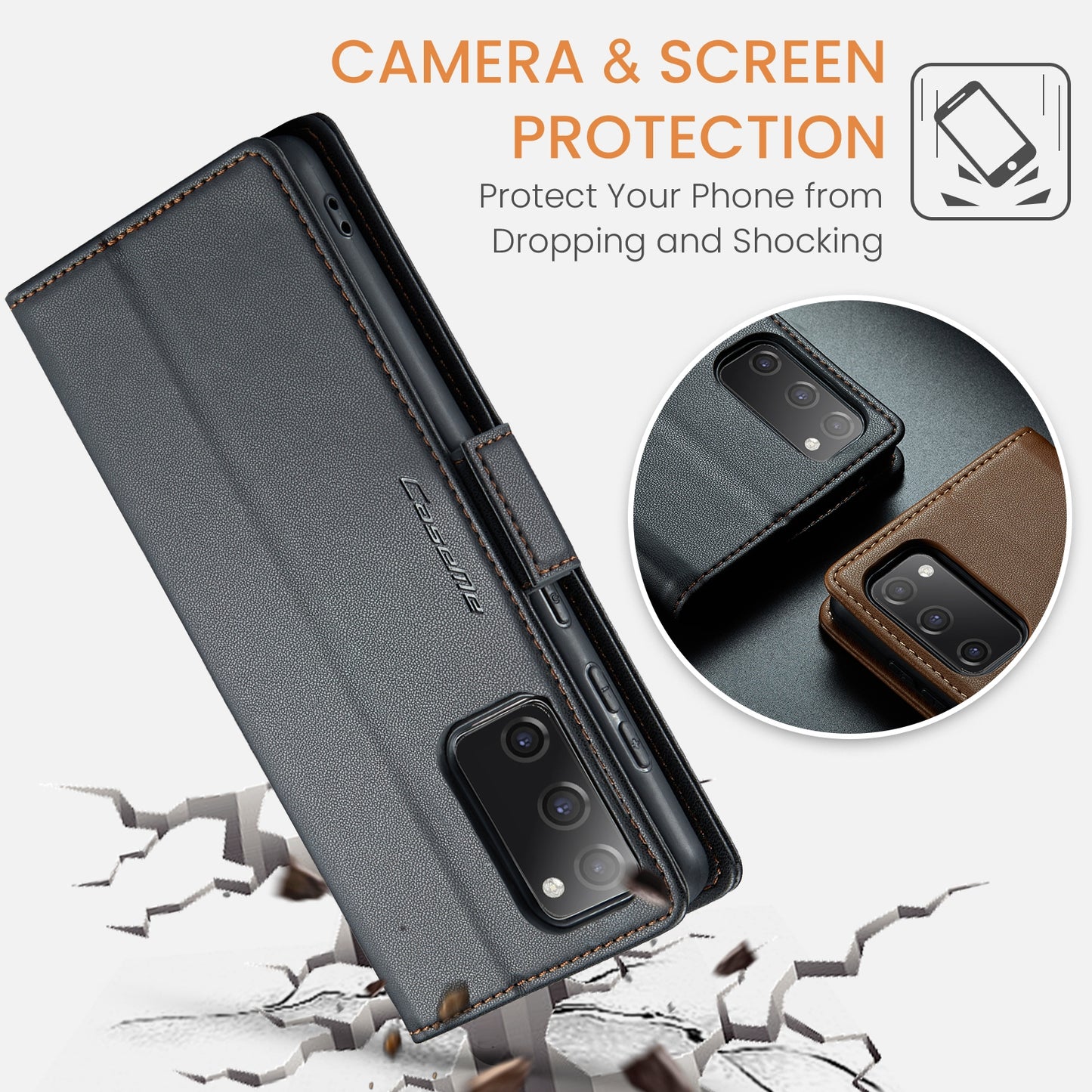 Samsung Galaxy S20 FE Leather Wallet Case - RFID Blocking, Stand Function, Card Slots-buycases.co.uk