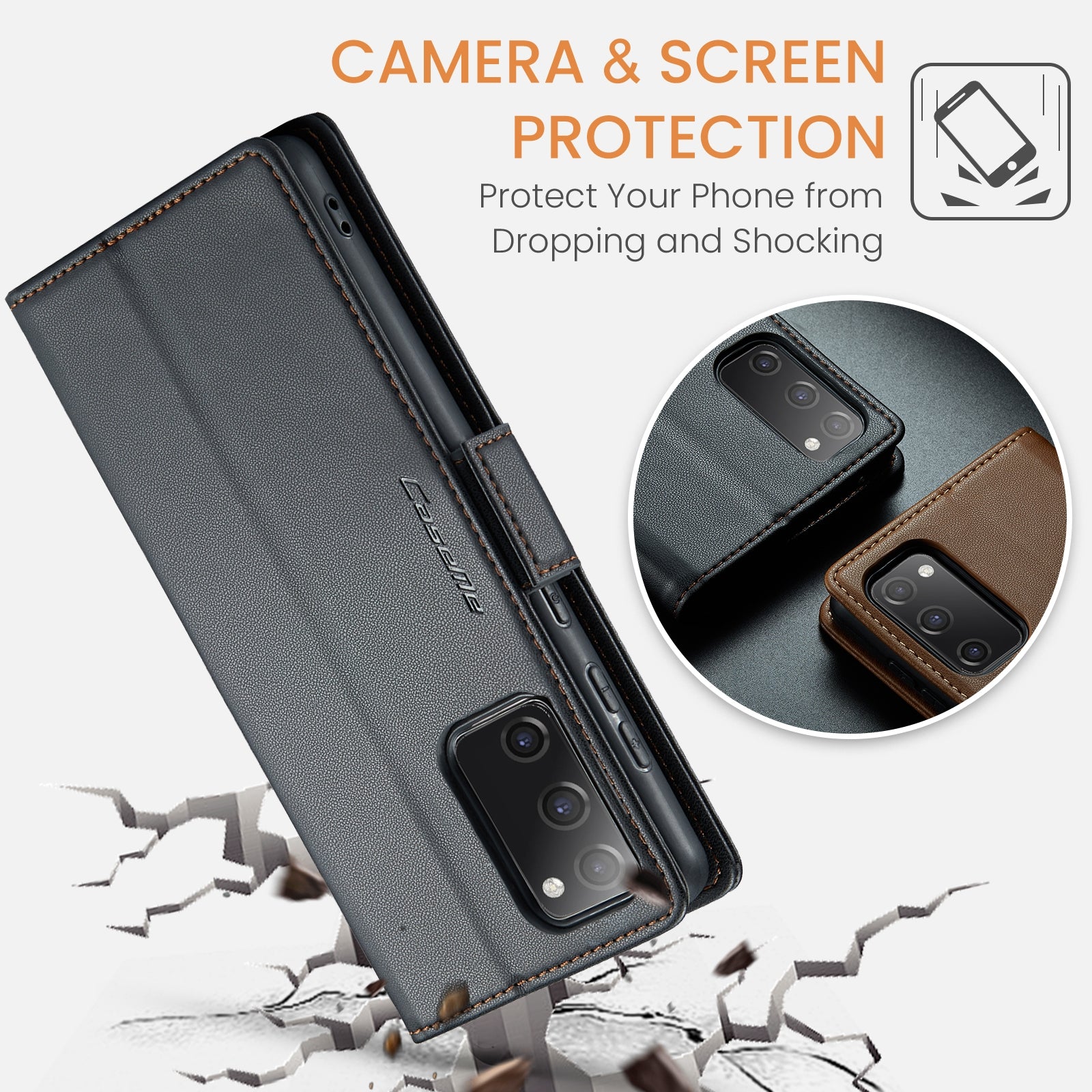 Samsung Galaxy S20 FE Leather Wallet Case - RFID Blocking, Stand Function, Card Slots-buycases.co.uk