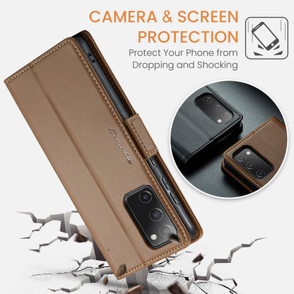 Samsung Galaxy S20 FE Leather Wallet Case - RFID Blocking, Stand Function, Card Slots-buycases.co.uk