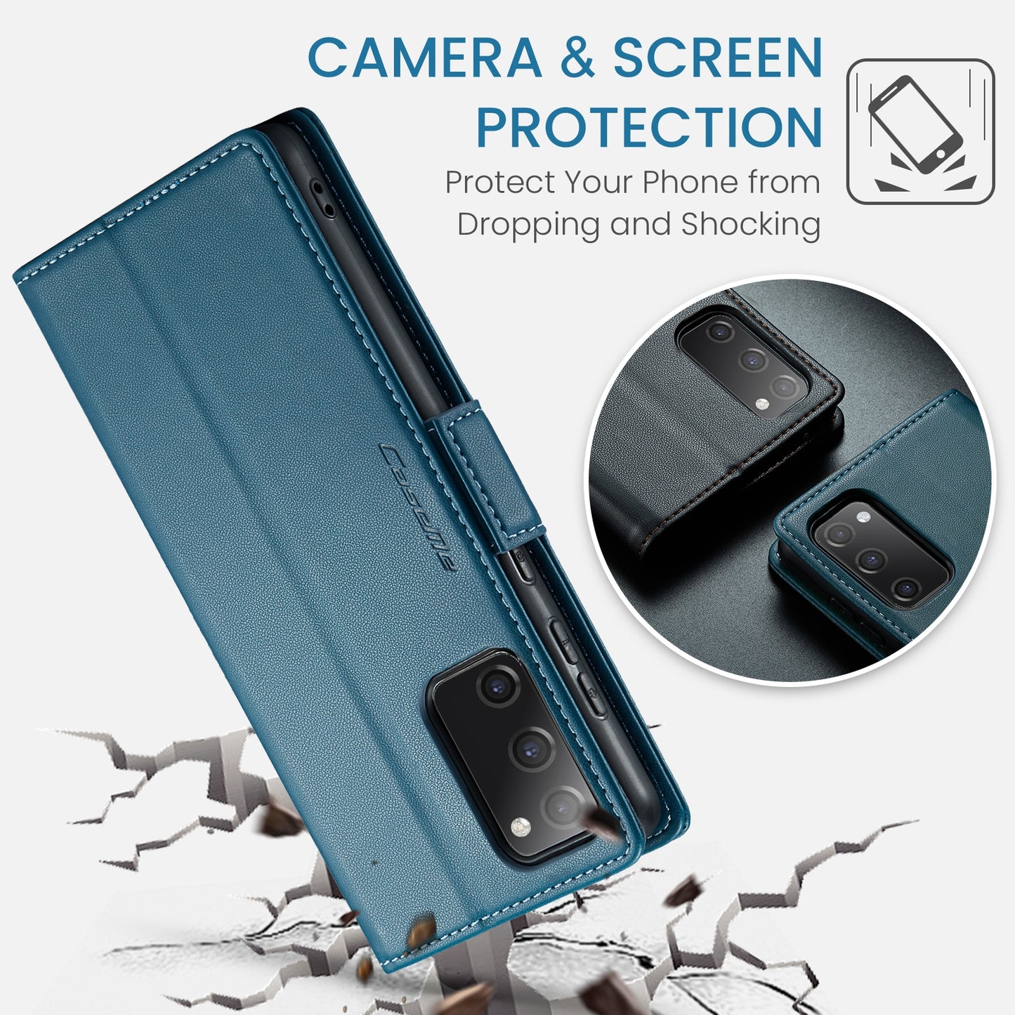 Samsung Galaxy S20 FE Leather Wallet Case - RFID Blocking, Stand Function, Card Slots-buycases.co.uk