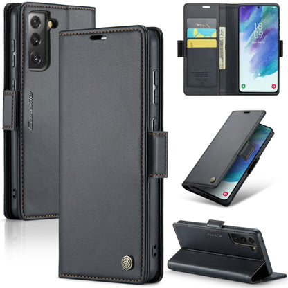 Samsung Galaxy S21 FE 5g Leather Wallet Case - RFID Blocking, Stand Function, Card Slots-buycases.co.uk