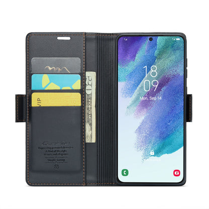 Samsung Galaxy S21 FE 5g Leather Wallet Case - RFID Blocking, Stand Function, Card Slots-buycases.co.uk