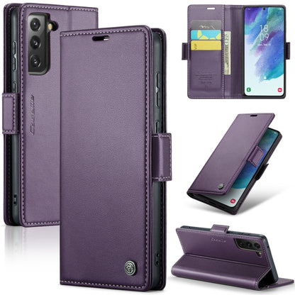 Samsung Galaxy S21 FE 5g Leather Wallet Case - RFID Blocking, Stand Function, Card Slots-buycases.co.uk