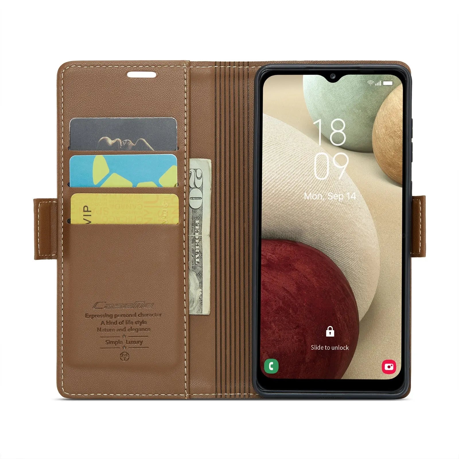 Samsung Galaxy A12 5g Leather Wallet Case - RFID Blocking, Stand Function, Card Slots-buycases.co.uk