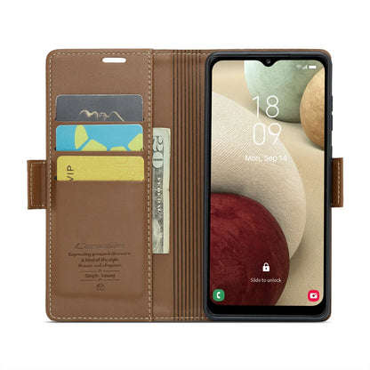Samsung Galaxy A12 5g Leather Wallet Case - RFID Blocking, Stand Function, Card Slots-buycases.co.uk