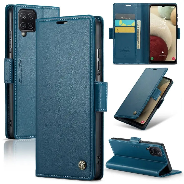 Samsung Galaxy A12 5g Leather Wallet Case - RFID Blocking, Stand Function, Card Slots-buycases.co.uk