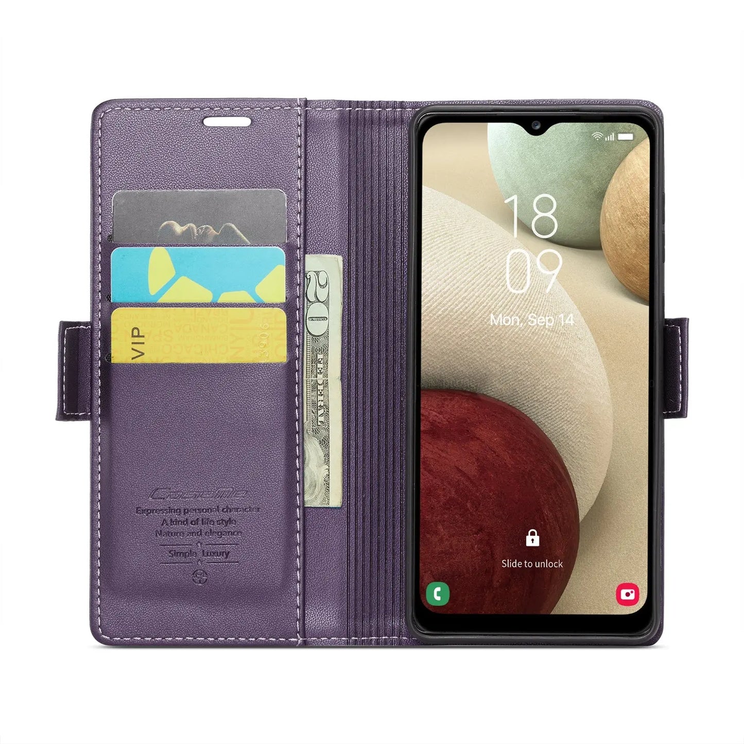 Samsung Galaxy A12 5g Leather Wallet Case - RFID Blocking, Stand Function, Card Slots-buycases.co.uk