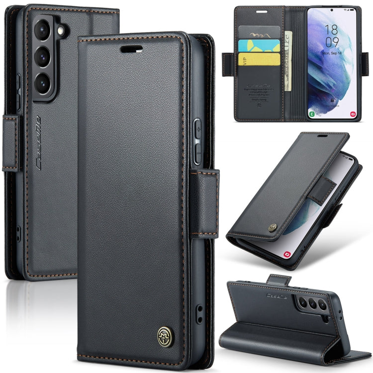 Samsung Galaxy S21 5g Leather Wallet Case - RFID Blocking, Stand Function, Card Slots-buycases.co.uk