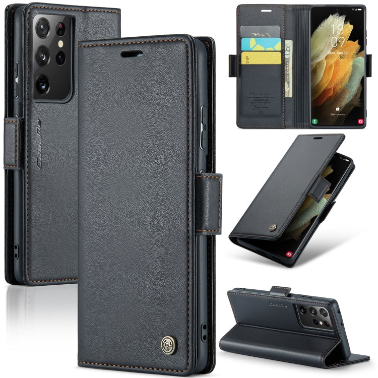 Samsung Galaxy S21 Ultra 5g Leather Wallet Case - RFID Blocking, Stand Function, Card Slots-buycases.co.uk