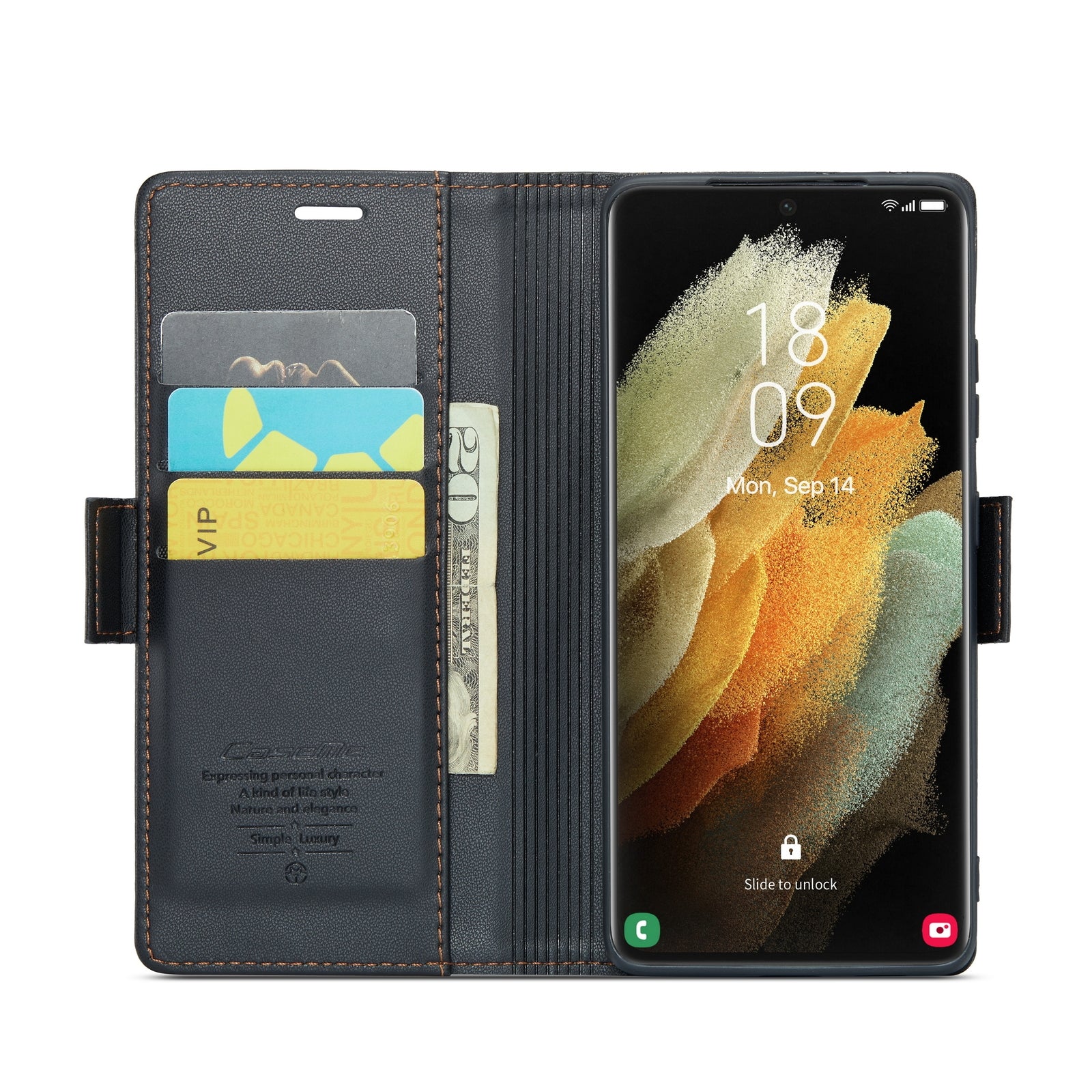 Samsung Galaxy S21 Ultra 5g Leather Wallet Case - RFID Blocking, Stand Function, Card Slots-buycases.co.uk