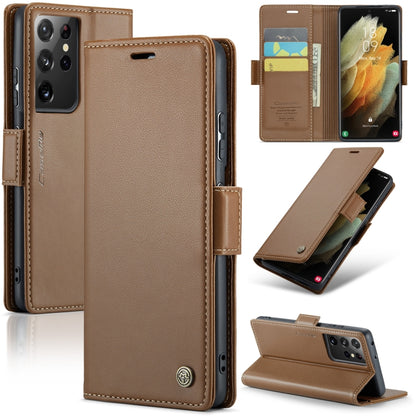 Samsung Galaxy S21 Ultra 5g Leather Wallet Case - RFID Blocking, Stand Function, Card Slots-buycases.co.uk