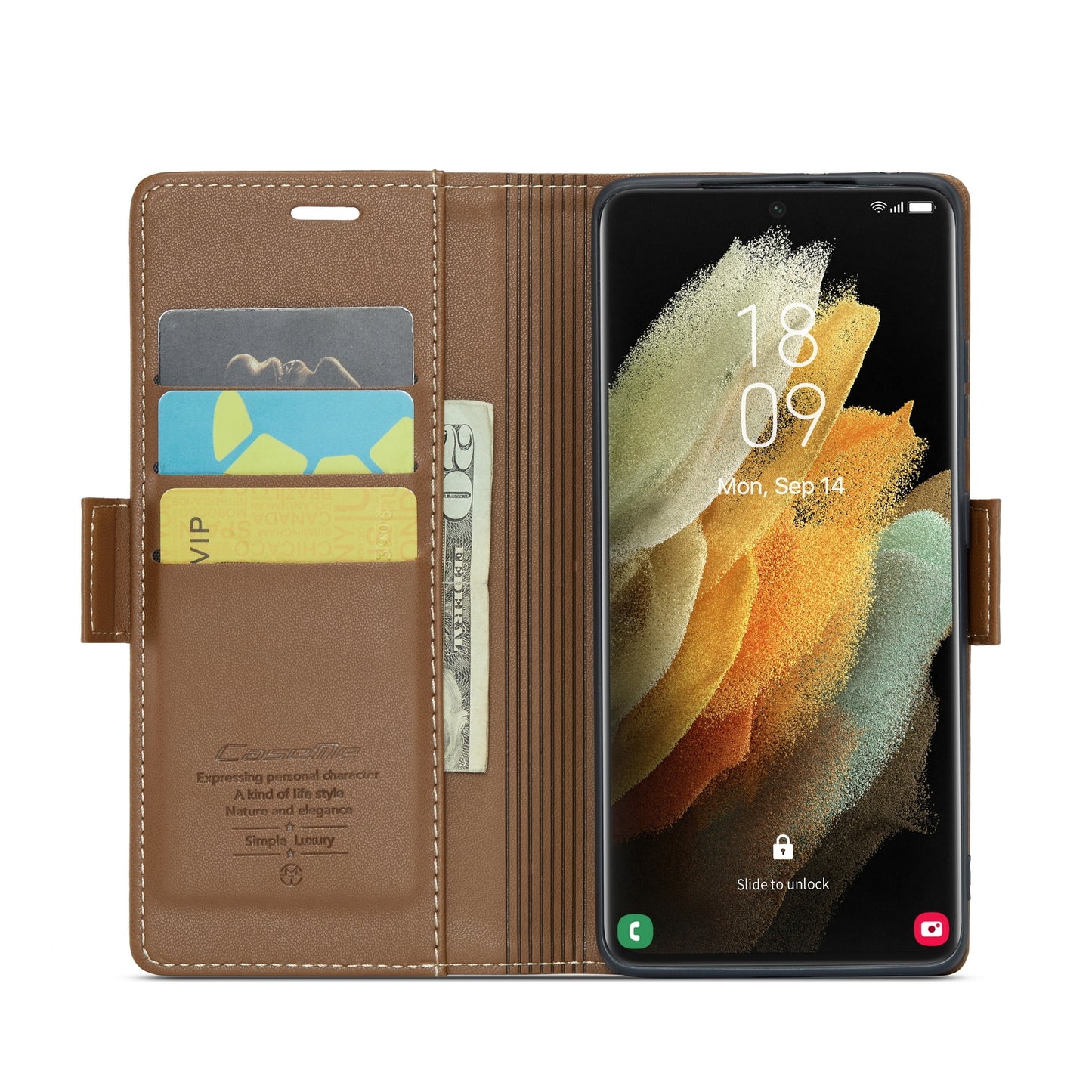 Samsung Galaxy S21 Ultra 5g Leather Wallet Case - RFID Blocking, Stand Function, Card Slots-buycases.co.uk