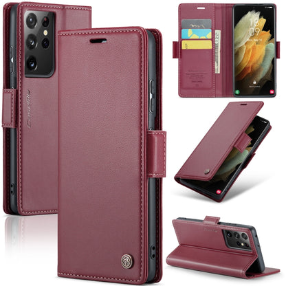 Samsung Galaxy S21 Ultra 5g Leather Wallet Case - RFID Blocking, Stand Function, Card Slots-buycases.co.uk