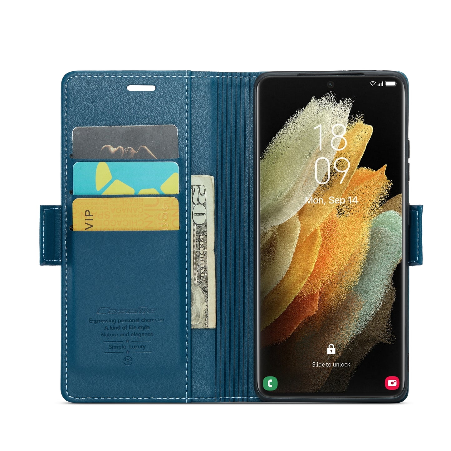 Samsung Galaxy S21 Ultra 5g Leather Wallet Case - RFID Blocking, Stand Function, Card Slots-buycases.co.uk