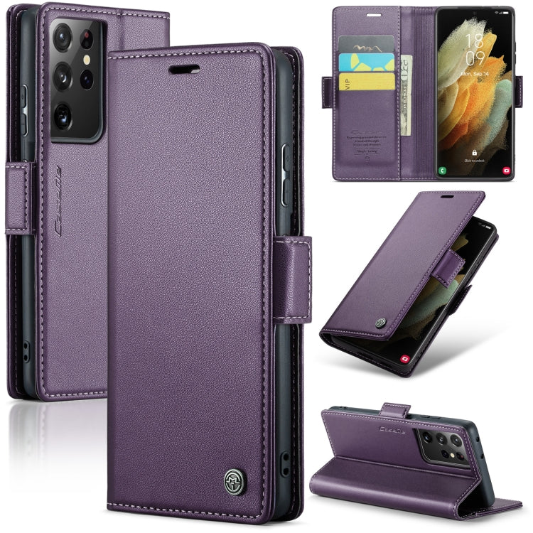 Samsung Galaxy S21 Ultra 5g Leather Wallet Case - RFID Blocking, Stand Function, Card Slots-buycases.co.uk