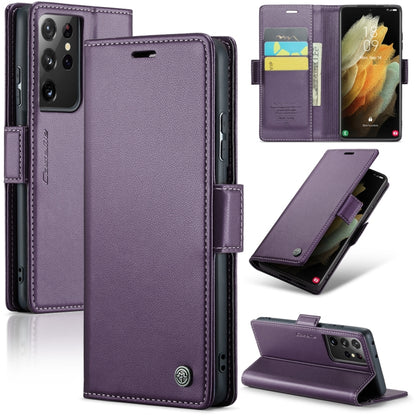 Samsung Galaxy S21 Ultra 5g Leather Wallet Case - RFID Blocking, Stand Function, Card Slots-buycases.co.uk