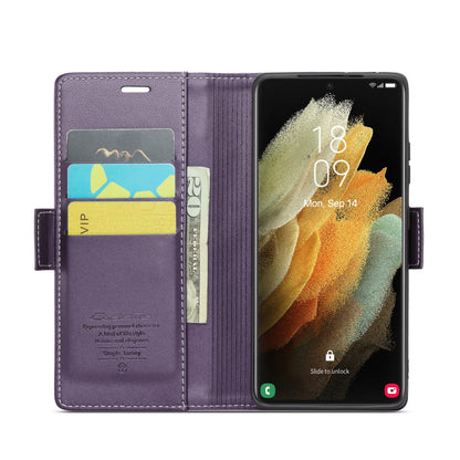Samsung Galaxy S21 Ultra 5g Leather Wallet Case - RFID Blocking, Stand Function, Card Slots-buycases.co.uk