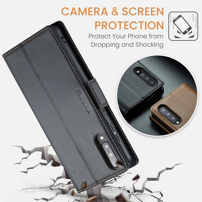 Samsung Galaxy A50/A50s Leather Wallet Case - RFID Blocking, Stand Function, Card Slots-buycases.co.uk