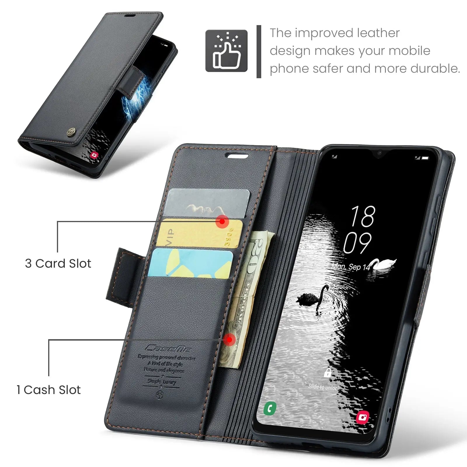 Samsung Galaxy A30s Leather Wallet Case - RFID Blocking, Stand Function, Card Slots-buycases.co.uk