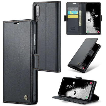 Samsung Galaxy A50/A50s Leather Wallet Case - RFID Blocking, Stand Function, Card Slots-buycases.co.uk
