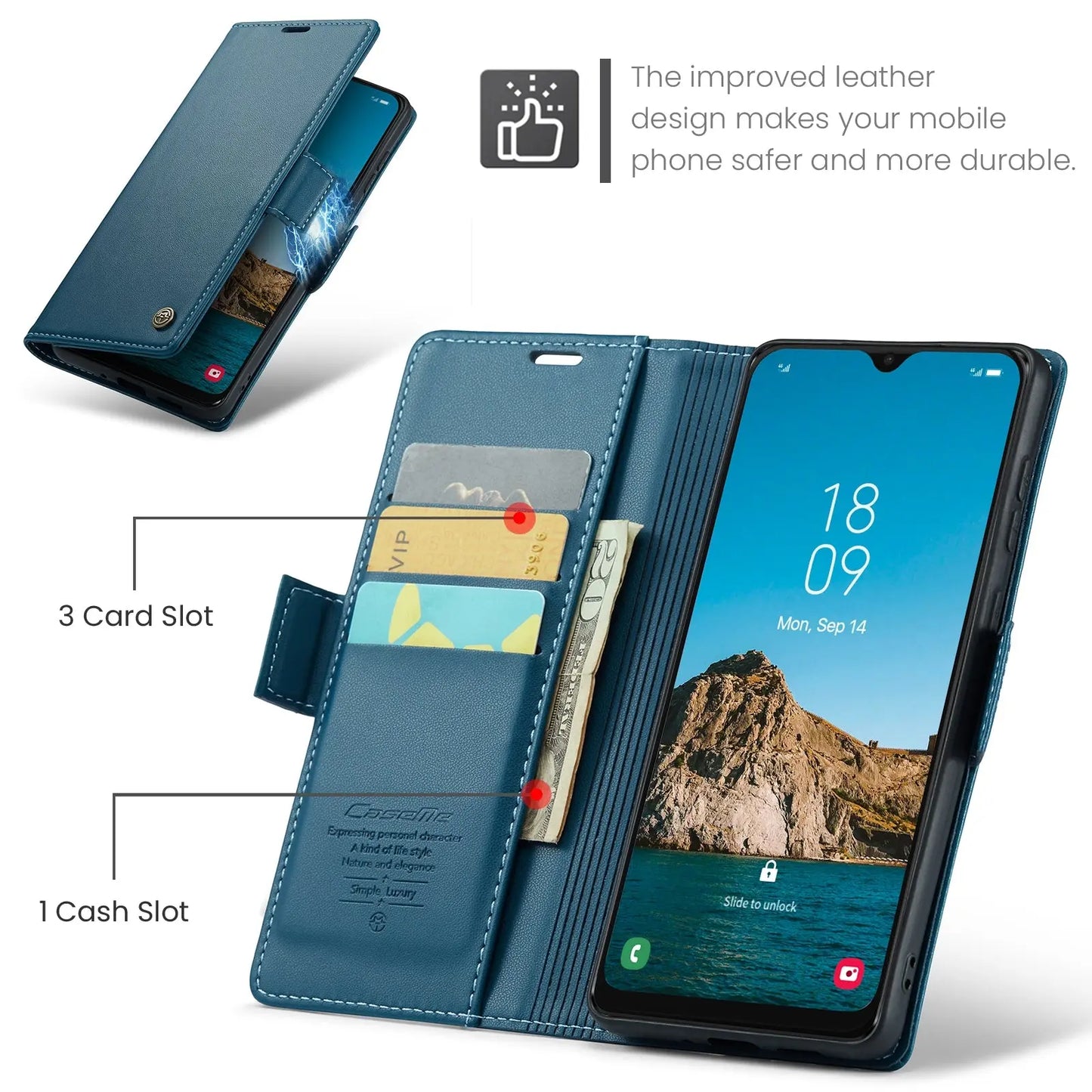 Samsung Galaxy A50/A50s Leather Wallet Case - RFID Blocking, Stand Function, Card Slots-buycases.co.uk