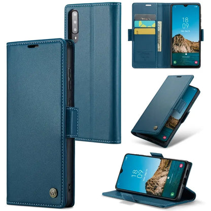 Samsung Galaxy A50/A50s Leather Wallet Case - RFID Blocking, Stand Function, Card Slots-buycases.co.uk