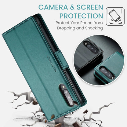 Samsung Galaxy A30s Leather Wallet Case - RFID Blocking, Stand Function, Card Slots-buycases.co.uk