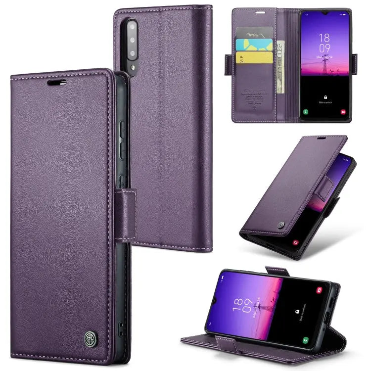Samsung Galaxy A50/A50s Leather Wallet Case - RFID Blocking, Stand Function, Card Slots-buycases.co.uk