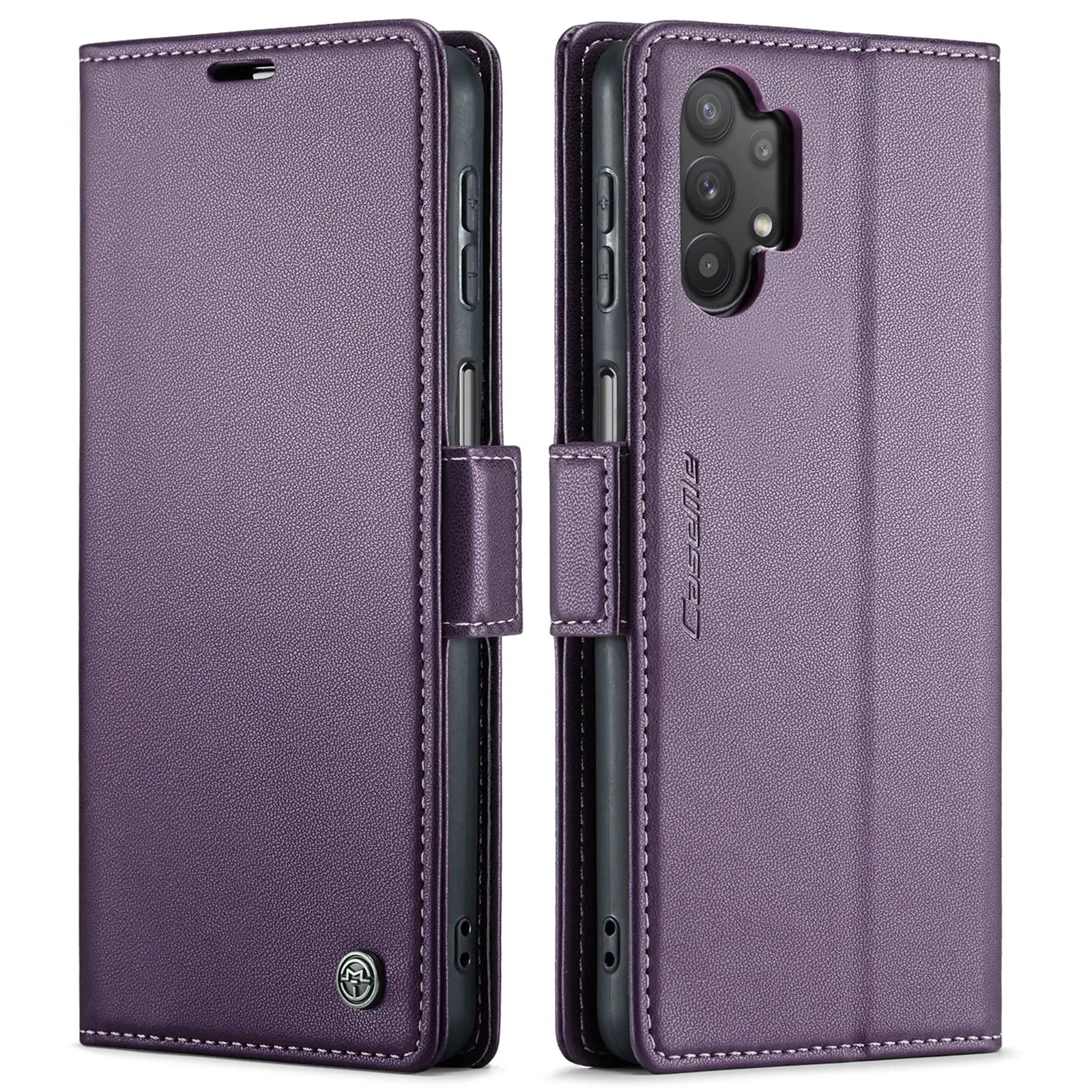 Samsung Galaxy M32 5g Leather Wallet Case - RFID Blocking, Stand Function, Card Slots-buycases.co.uk