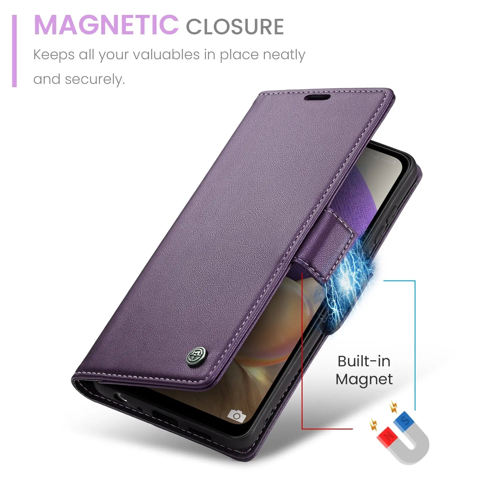 Samsung Galaxy M32 5g Leather Wallet Case - RFID Blocking, Stand Function, Card Slots-buycases.co.uk