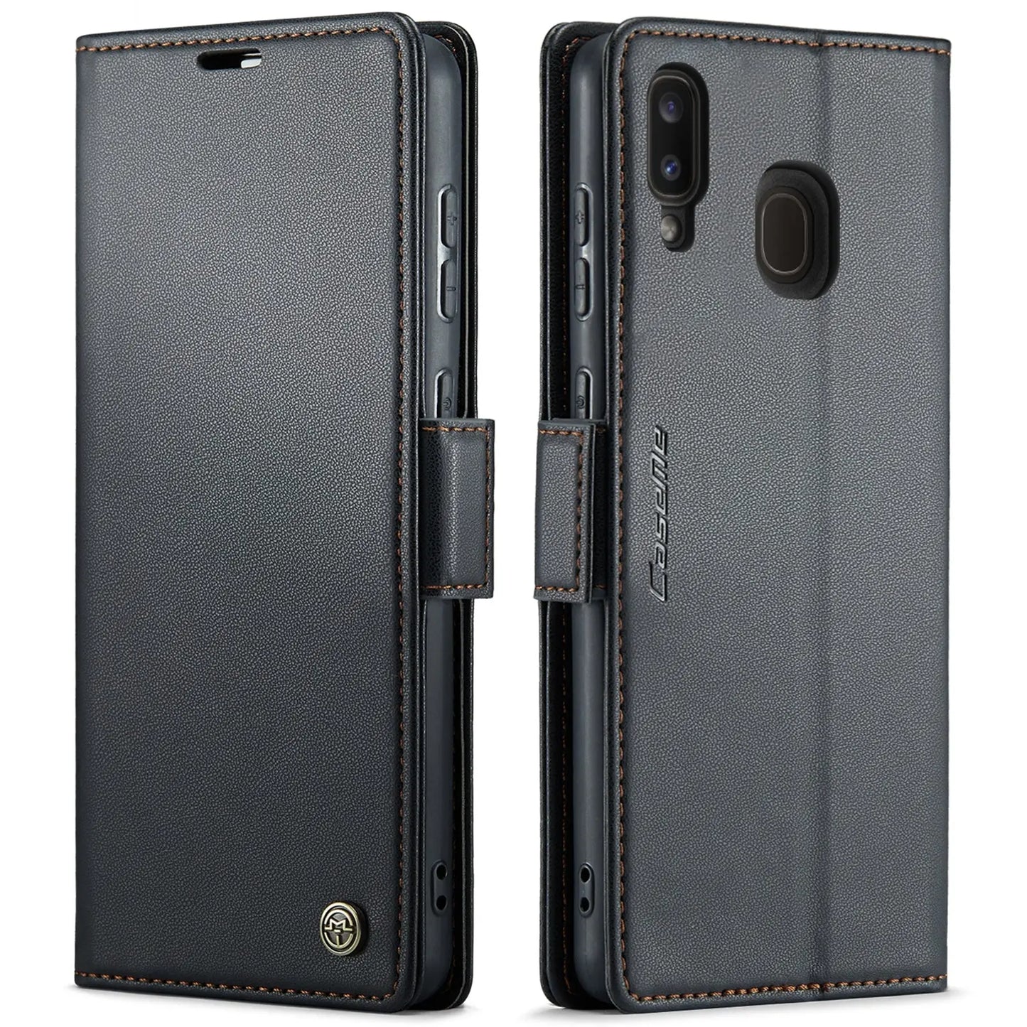 Samsung Galaxy A40 Leather Wallet Case - RFID Blocking, Stand Function, Card Slots-buycases.co.uk