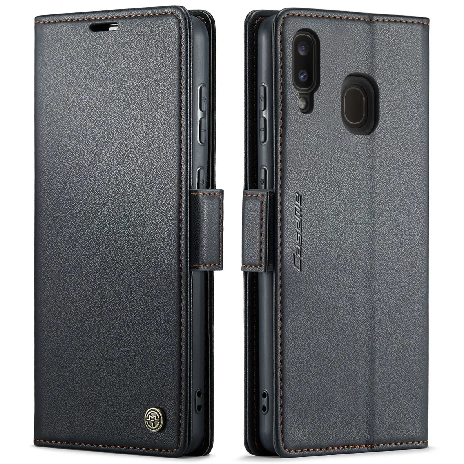 Samsung Galaxy A40 Leather Wallet Case - RFID Blocking, Stand Function, Card Slots-buycases.co.uk