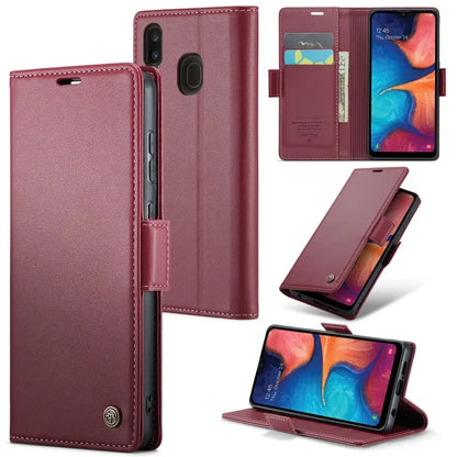 Samsung Galaxy A40 Leather Wallet Case - RFID Blocking, Stand Function, Card Slots-buycases.co.uk