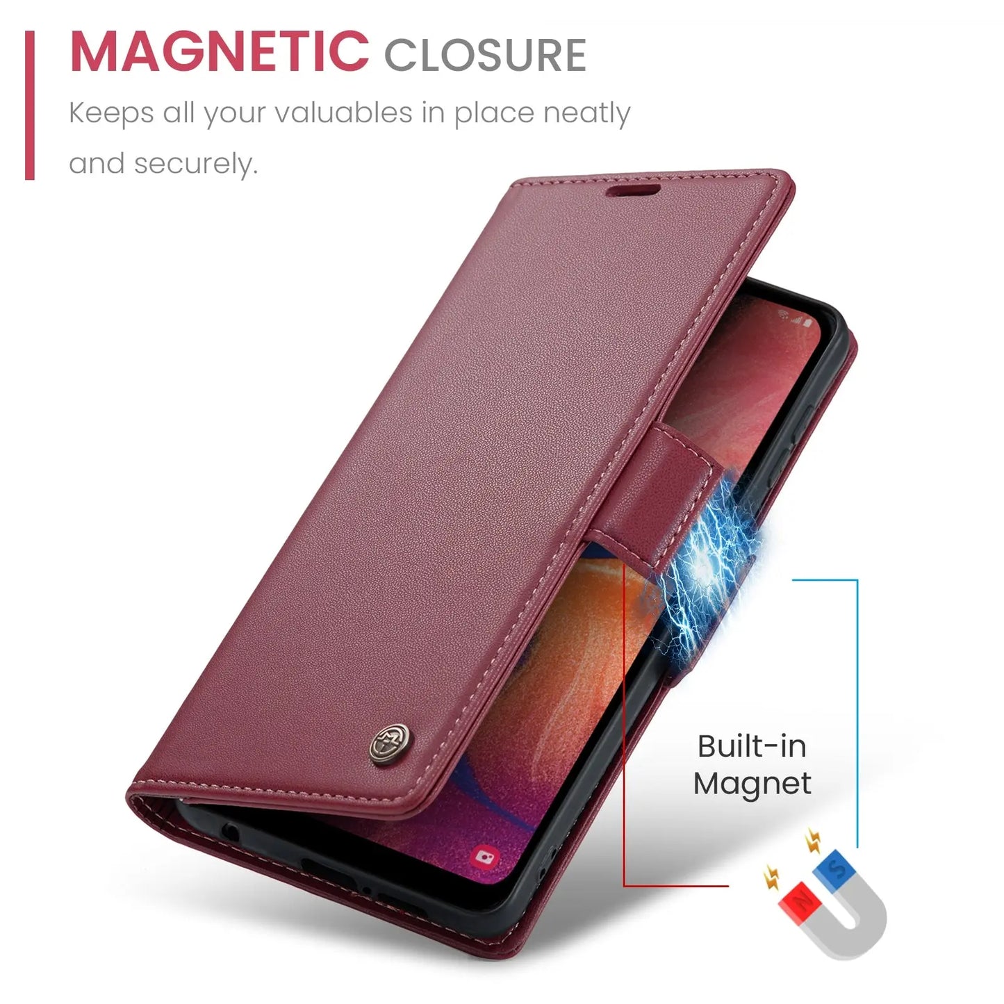 Samsung Galaxy A40 Leather Wallet Case - RFID Blocking, Stand Function, Card Slots-buycases.co.uk