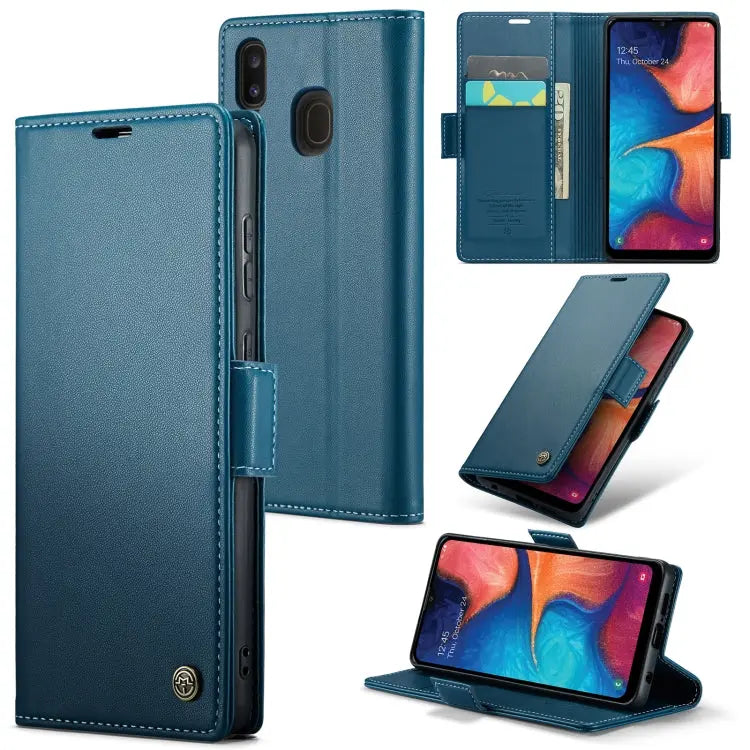 Samsung Galaxy A40 Leather Wallet Case - RFID Blocking, Stand Function, Card Slots-buycases.co.uk