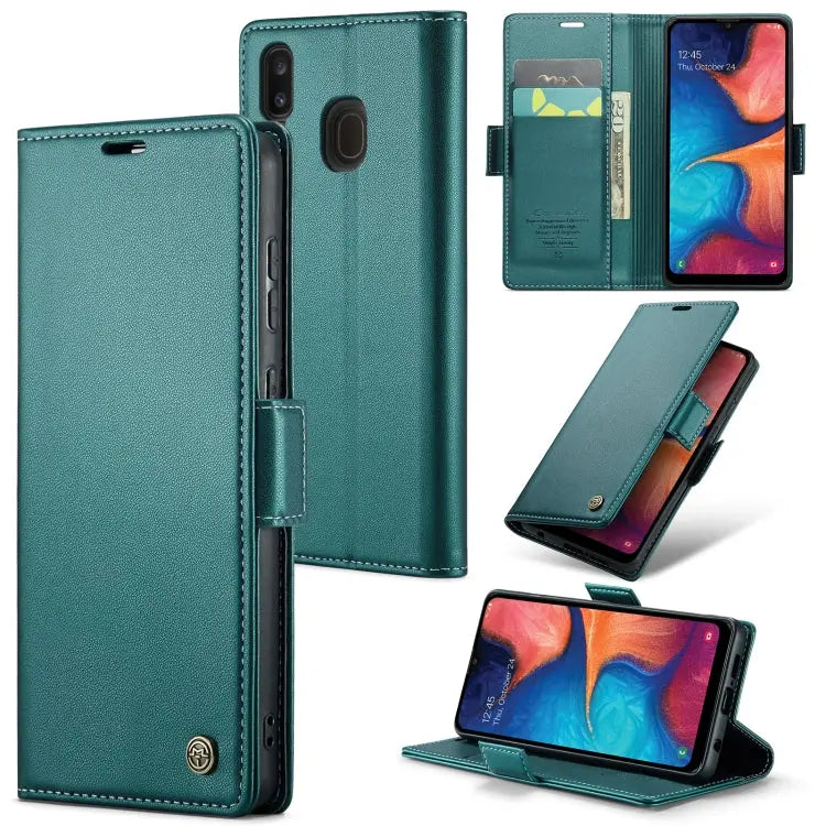 Samsung Galaxy A40 Leather Wallet Case - RFID Blocking, Stand Function, Card Slots-buycases.co.uk