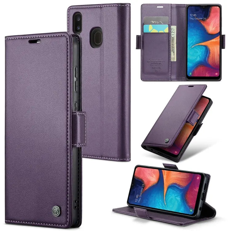 Samsung Galaxy A40 Leather Wallet Case - RFID Blocking, Stand Function, Card Slots-buycases.co.uk