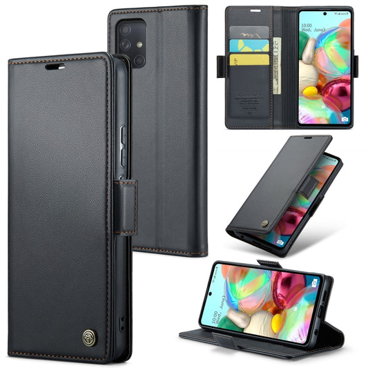 Samsung Galaxy A71 4g Leather Wallet Case - RFID Blocking, Stand Function, Card Slots-buycases.co.uk