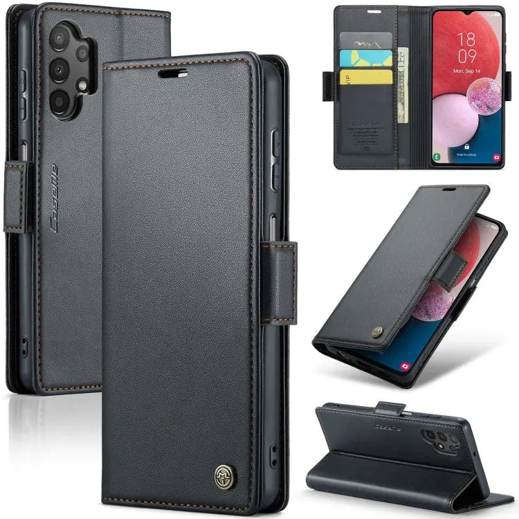 Samsung Galaxy A04 Leather Wallet Case - RFID Blocking, Stand Function, Card Slots-buycases.co.uk