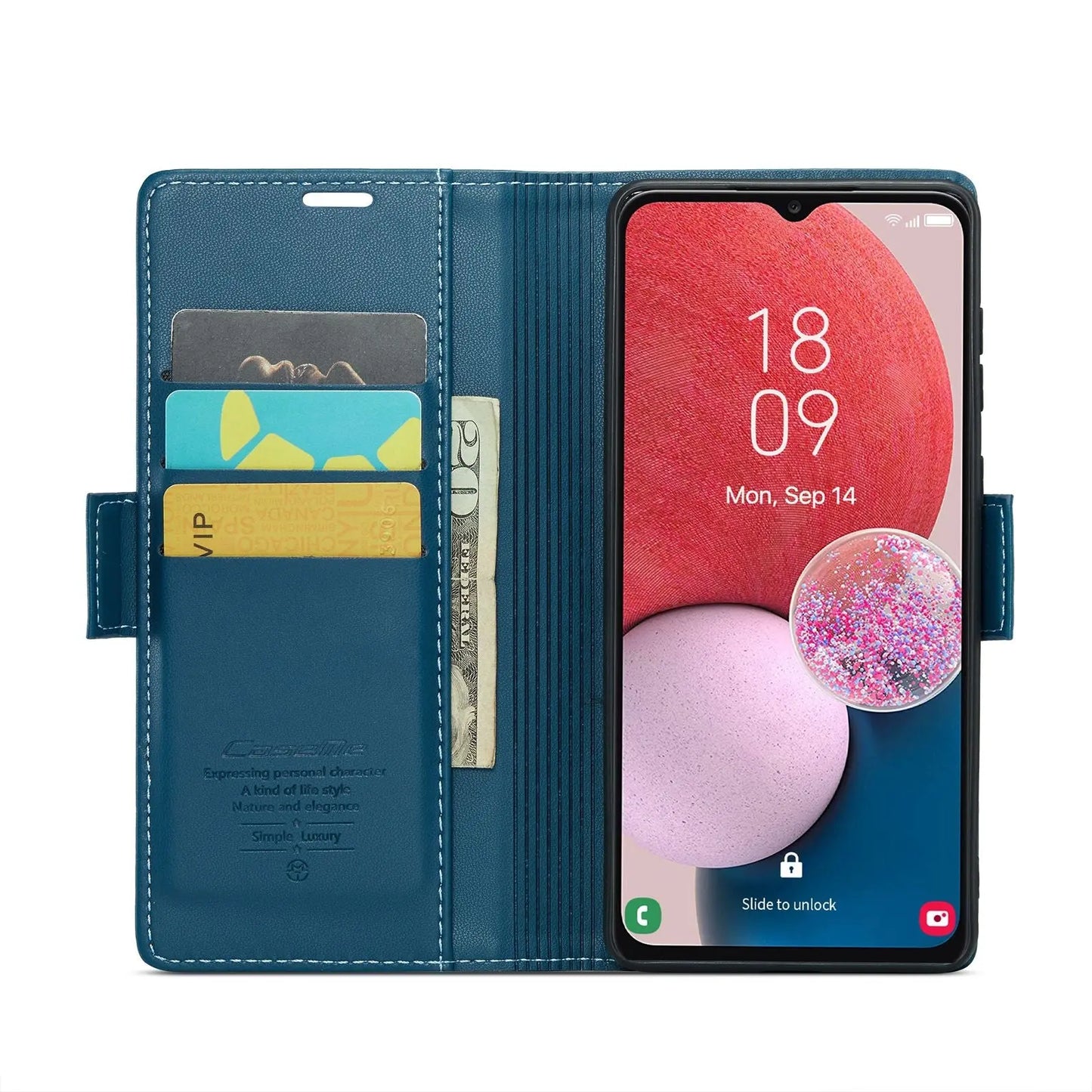 Samsung Galaxy A13 Leather Wallet Case - RFID Blocking, Stand Function, Card Slots-buycases.co.uk