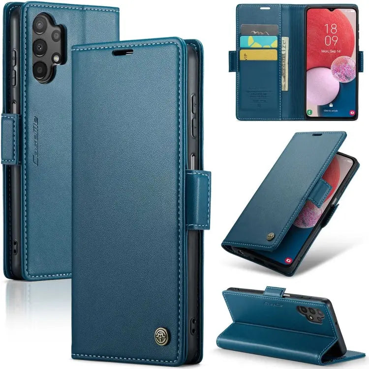 Samsung Galaxy M13 5g Leather Wallet Case - RFID Blocking, Stand Function, Card Slots-buycases.co.uk